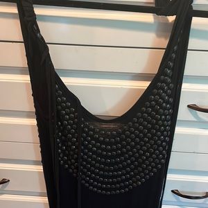 Beautiful beaded long black dress- open back- with own Mendocino cover